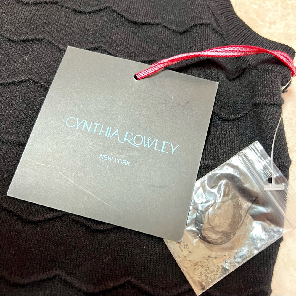 NWT Cynthia Rowley Black Sleeveless Knit Sweater Dress - Picture 13 of 13